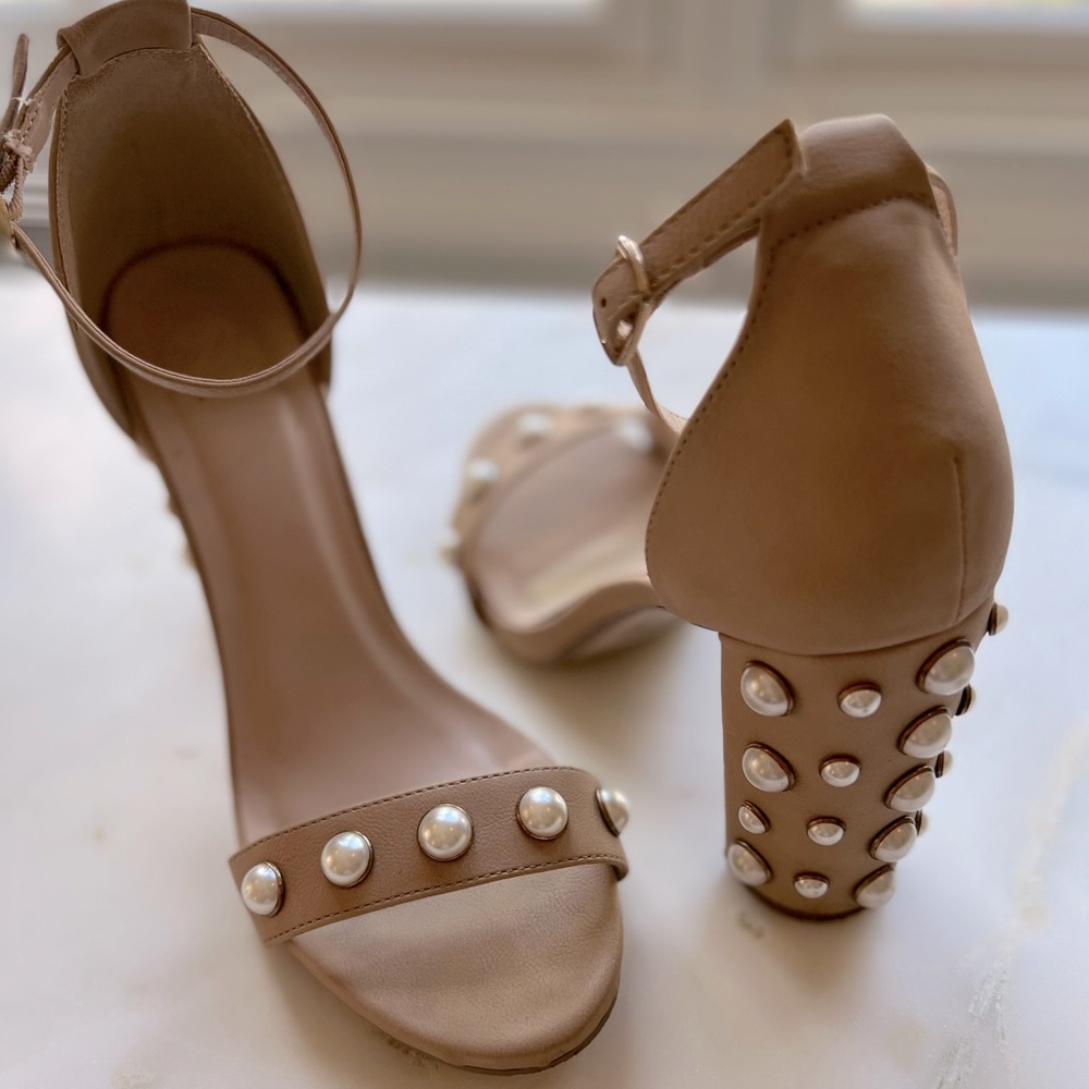 Red Dress Boutique Pearl Girl Nude Ankle Strap Heels